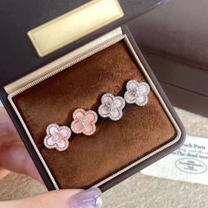 Bông tai zircon hoa hồng tinh tế dành cho nữ, bông tai ngọt ngào và cao cấp Bông tai khí chất sang trọng nhẹ nhàng