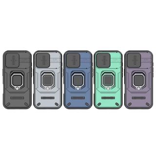 Dành cho iPhone 16 Pro Max 15 Pro Max 13 14 Pro 15 Plus, bảo vệ ống kính cửa sổ đẩy gấu chiến đấu, giá đỡ vòng từ tính ô tô, vỏ bảo vệ điện thoại TPU chống rơi và chống khóa