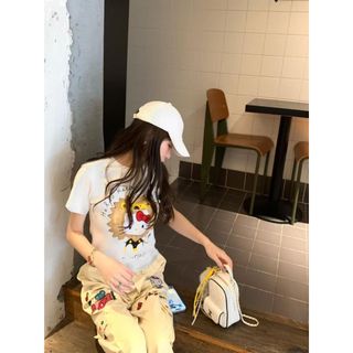 HIIXIIVI Áo thun nữ 100% cotton, cổ tròn, dáng dài, co giãn tốt