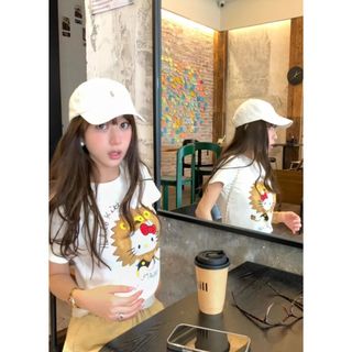 HIIXIIVI Áo thun nữ 100% cotton, cổ tròn, dáng dài, co giãn tốt