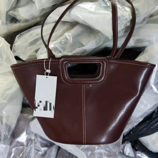 Zara2025 Túi xách nữ mới Túi Tote nữ thời trang Xô màu đỏ