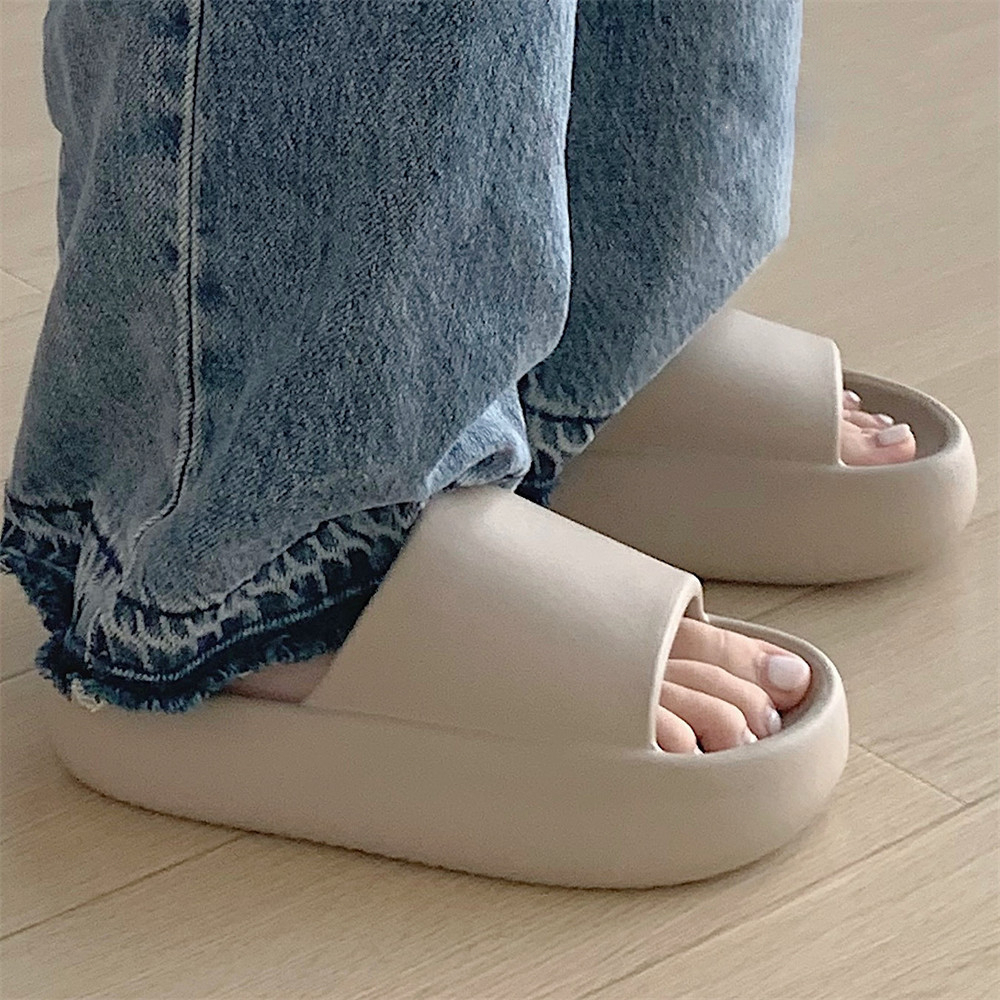 Xixitiao Dép Thường Ngày Ngoài Trời Mặc Đế Mềm Thoải Mái Đơn Giản Nâng Cao Đế Dày Màu Trơn Nữ Mùa Hè