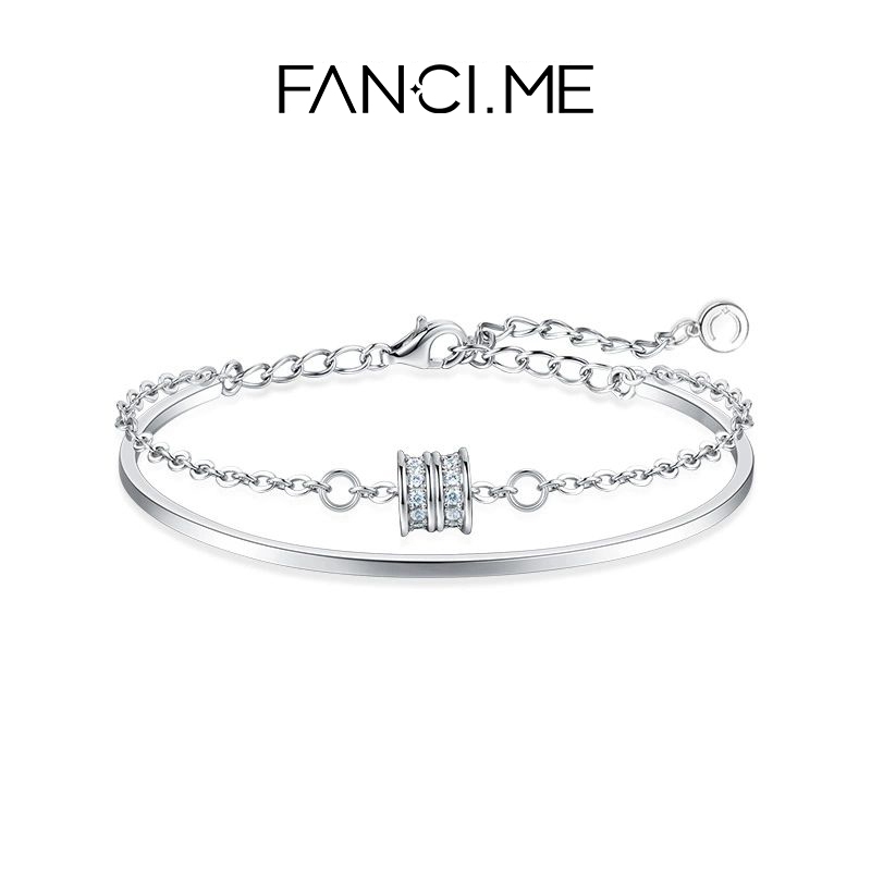 Vòng tay bạc hai lớp FANCIME dành cho nữ - Quà tặng ngày lễ tình nhân thiết kế eo ôm