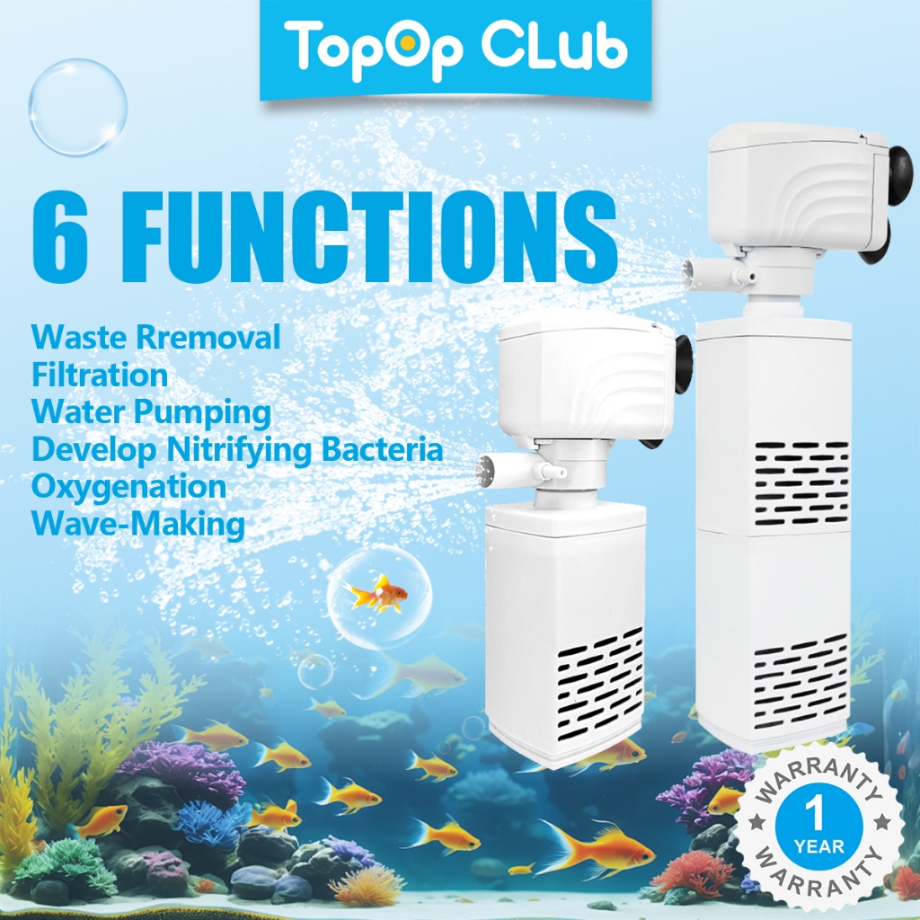 TOPOP CLUB Máy lọc nước hồ cá bơm chìm bể cá Bộ lọc 6 trong 1 cho lọc vi sinh 30-40db