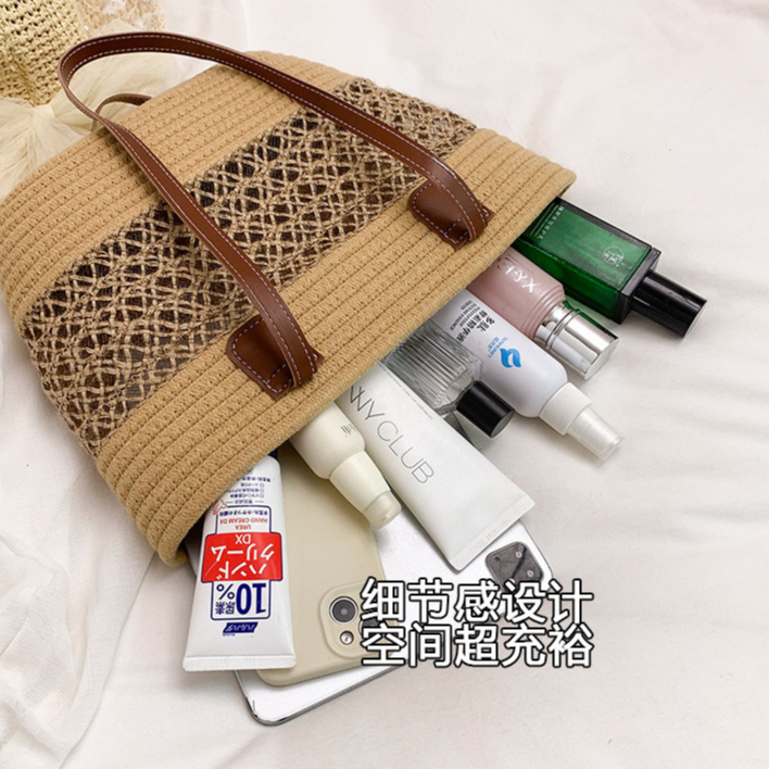 Túi Rơm Đeo Vai Phong Cách Mới, Đeo Ngang, Đi Biển, Tote Nữ