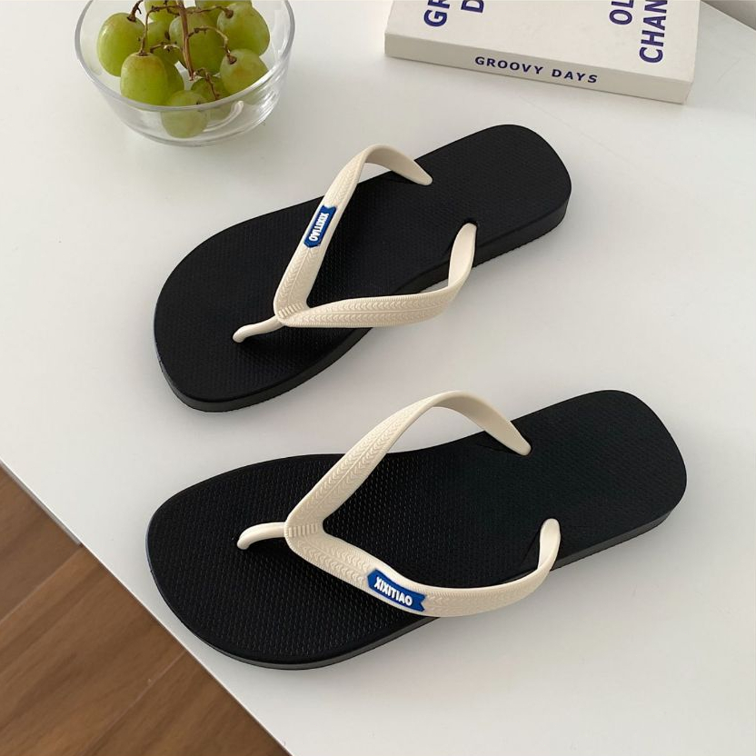 Xixitiao Flip-Flops PVC Thời Trang Mùa Hè Mặc Bên Ngoài Giày Đi Biển Flip-Flops Sandal Nữ