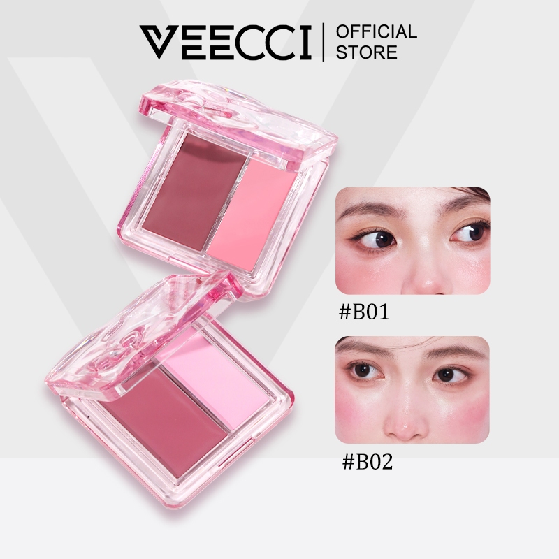 VEECCI Phấn Má Hồng Hai Màu Dạng Nước Dưỡng Ẩm Kết Cấu Dạng Kem Gần Với Da Không Dễ Tẩy Trang 2.8g