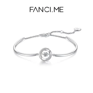 FanciMe 3 giây Tình Yêu Sterling Bạc Lắc Tay Vòng Tay Thanh Lịch Quà Tặng Sinh Nhật Dây Xích Tay