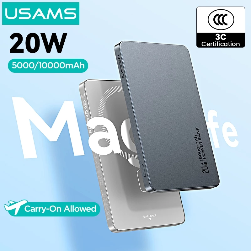 Usams Wireless Power bank Sạc từ tính không dây 10000mAh
