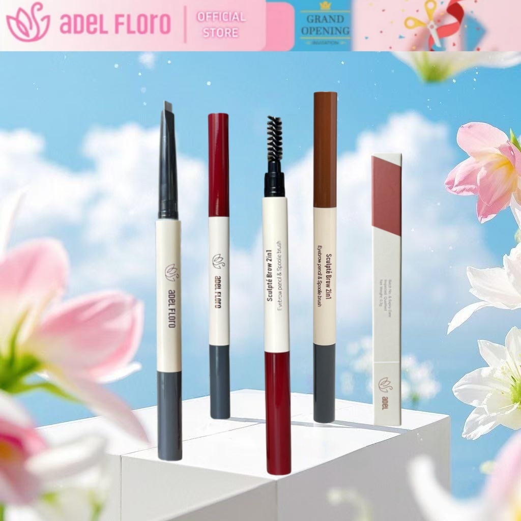 【Adel Floro】2in1 Bút Chì+Cọ Kẻ Lông Mày KHÔNG TRÔI NƯỚC💧- Phong Cách Hàn Quốc Tự Nhiên! - Giá Sốc! 💯
