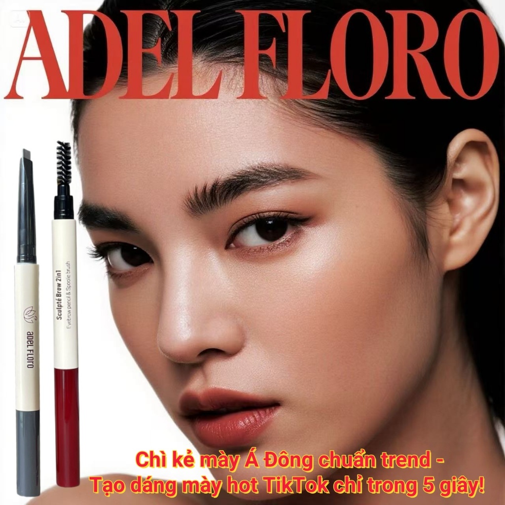 【Adel Floro】2in1 Bút Chì+Cọ Kẻ Lông Mày KHÔNG TRÔI NƯỚC💧- Phong Cách Hàn Quốc Tự Nhiên! - Giá Sốc! 💯