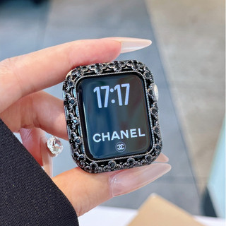 Ốp lưng zircon cỏ bốn lá cho Apple Watch Series 10 / 9 / 8 / 7 / 6 / 5 / 4 40 / 41 / 44 / 45 / 46 / S10 (42) mm