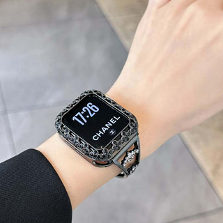 Ốp lưng zircon cỏ bốn lá cho Apple Watch Series 10 / 9 / 8 / 7 / 6 / 5 / 4 40 / 41 / 44 / 45 / 46 / S10 (42) mm