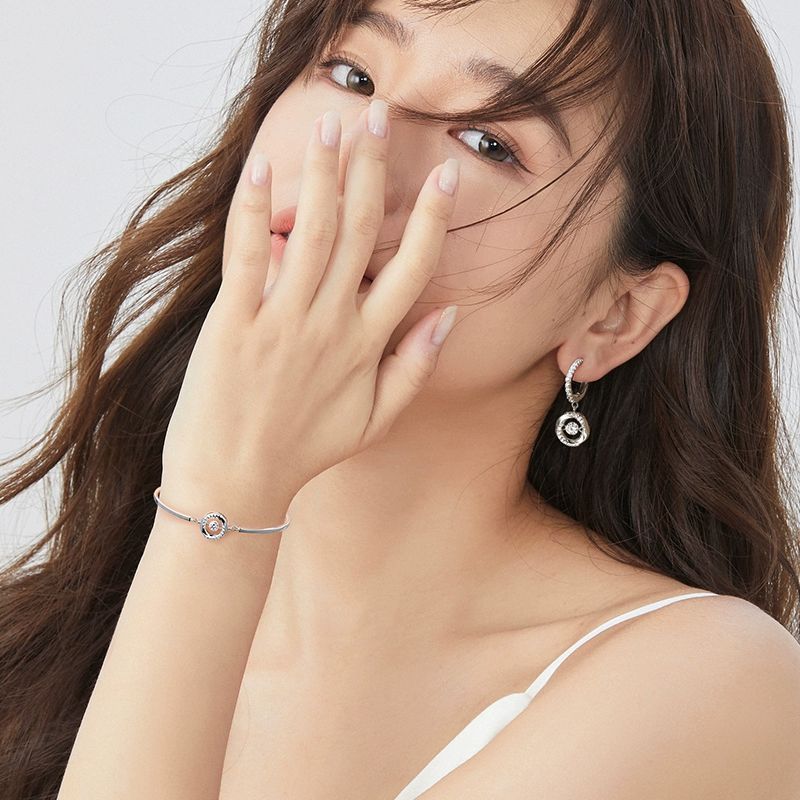 FanciMe 3 giây Tình Yêu Sterling Bạc Lắc Tay Vòng Tay Thanh Lịch Quà Tặng Sinh Nhật Dây Xích Tay