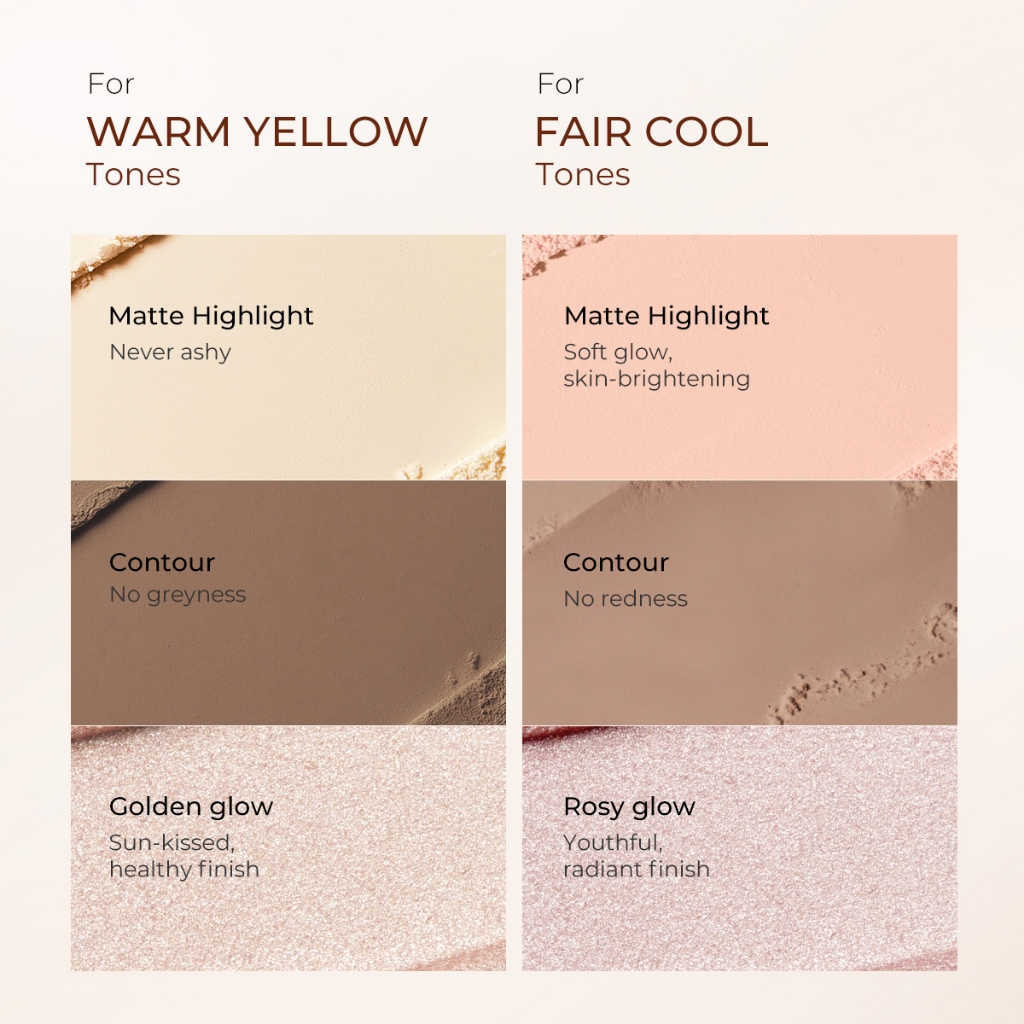 Bảng tạo khối hai ô màu SACE LADY Contouring Palette Hiệu ứng điêu khắc 3D nhẹ pha trộn 4g