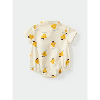 Sơ sinh bé trai bé gái áo liền quần tam giác hoạt hình dễ thương, cotton mềm mại, phù hợp 0-24 tháng