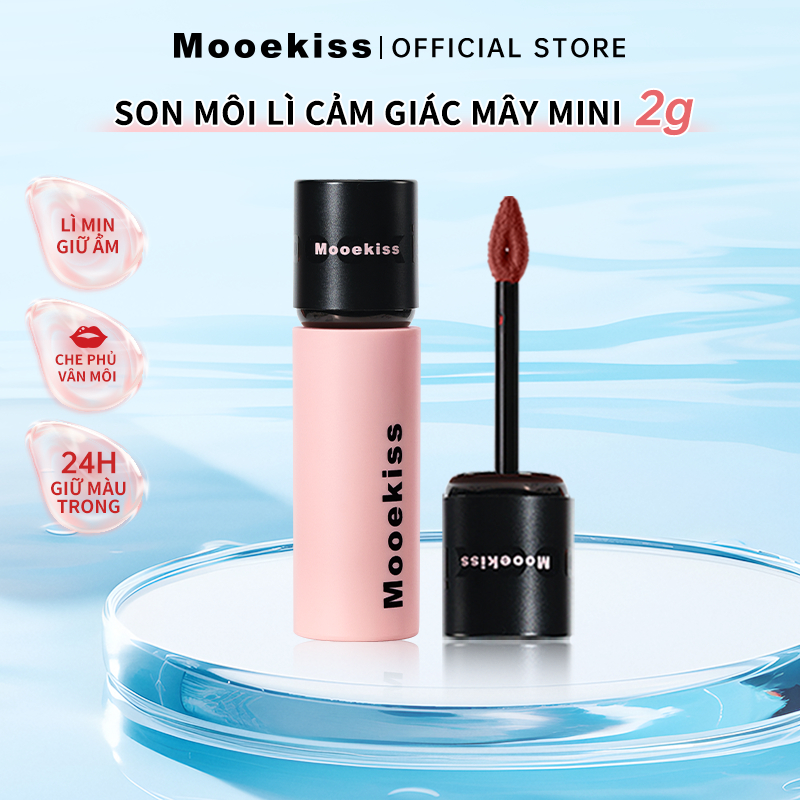 [Phiên bản quốc tế] Son kem Mooekiss son bùn Không khô môi Tôn da Giữ ẩm lâu 2g