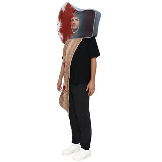 Trang phục cosplay nam Halloween thú vị với chủ đề máu và vũ khí, phù hợp cho lễ hội và tiệc sân khấu