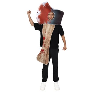 Trang phục cosplay nam Halloween thú vị với chủ đề máu và vũ khí, phù hợp cho lễ hội và tiệc sân khấu