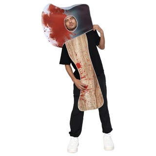 Trang phục cosplay nam Halloween thú vị với chủ đề máu và vũ khí, phù hợp cho lễ hội và tiệc sân khấu