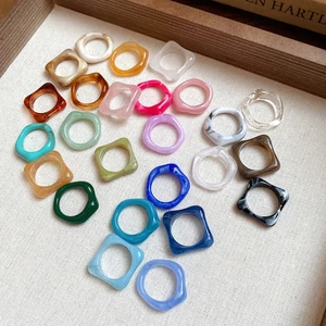 Nhẫn hình học nhuộm không đều bằng Acrylic, nhẫn ngón trỏ độc đáo, hợp thời trang và cổ điển, trang sức niche và cao cấp