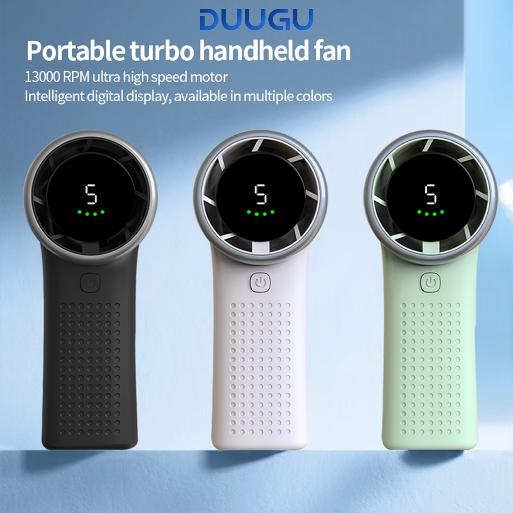 DUUGU Quạt mini sạc di động 5000mA, turbo 5 tốc độ, dùng cắm trại