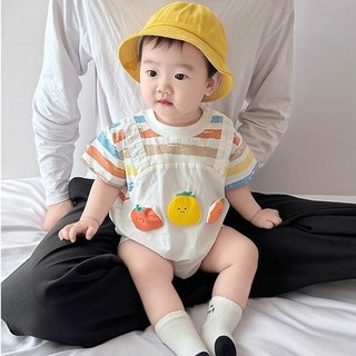 Bé trai sơ sinh Cà chua dễ thương áo liền quần mùa hè mềm mại và thoải mái (0-24 tháng)