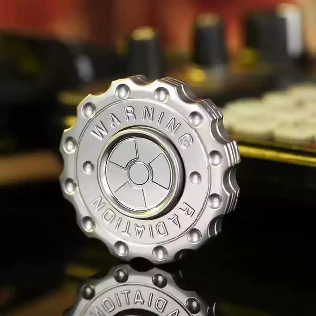 1PC Cảnh Báo Bức Xạ Fidget Clicker Spinner EDC Gear Tay Spinner Người Lớn Fidget Đồ Chơi ADHD Dụng Cụ Lo Âu Đồ Chơi Giảm Căng Thẳng Giải Nén Đầu Ngón Tay Con Quay Đồ Chơi