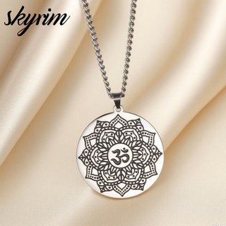 SKYRIM Petal Om Biểu Tượng Dây Chuyền Vòng Cổ Rắn Xương Chuỗi Yoga Thiết Kế Trang Sức Cho Phụ Nữ Nam Giới