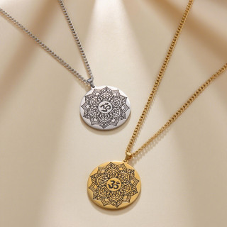 SKYRIM Petal Om Biểu Tượng Dây Chuyền Vòng Cổ Rắn Xương Chuỗi Yoga Thiết Kế Trang Sức Cho Phụ Nữ Nam Giới