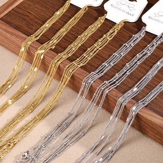 Vàng Bạc Thép Không Gỉ Thanh Mỏng Unisex Vòng Cổ Chống Dị Ứng Không Phai Màu Trang Sức