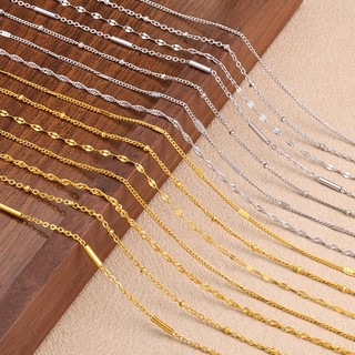 Vàng Bạc Thép Không Gỉ Thanh Mỏng Unisex Vòng Cổ Chống Dị Ứng Không Phai Màu Trang Sức