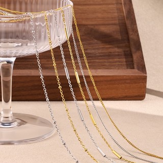 Vàng Bạc Thép Không Gỉ Thanh Mỏng Unisex Vòng Cổ Chống Dị Ứng Không Phai Màu Trang Sức