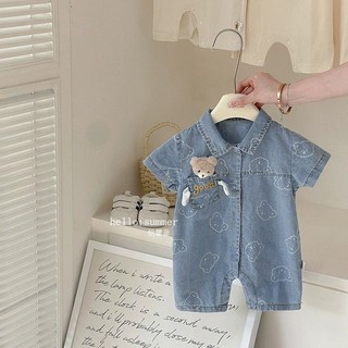Bé trai sơ sinh Cotton Búp bê gấu dễ thương Áo liền quần một mảnh Quần áo mềm mại và thoải mái (0-24 tháng)