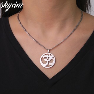 SKYRIM Thép Không Gỉ Om Biểu Tượng Mặt Dây Chuyền Vòng Cổ Phụ Kiện Trang Sức Thời Trang Cho Nam Giới Và Phụ Nữ