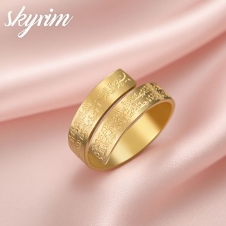 SKYRIM Nhẫn Inox Rune Mở Nhẫn Nữ Có Thể Điều Chỉnh Trang Sức Thời Trang