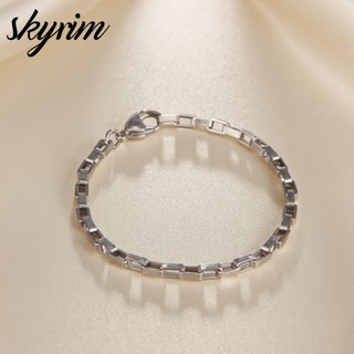 Vòng tay chuỗi vuông vàng bằng thép không gỉ SKYRIM dành cho nam nữ Trang sức phong cách đơn giản