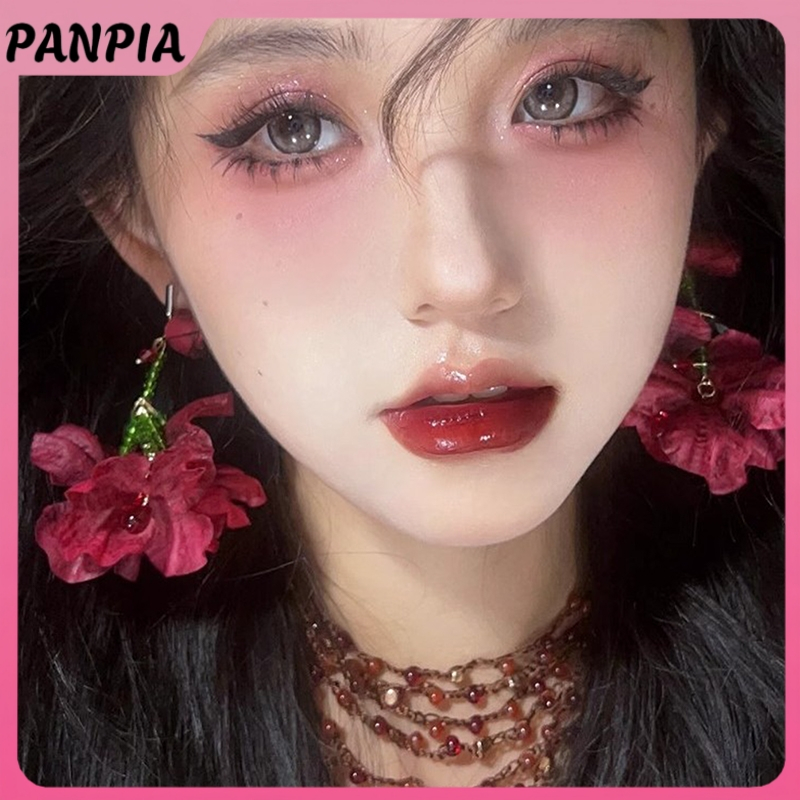 PANPIA Tuyên Bố Thanh Lịch Ren Organza Vải Bông Tai Hoa Dành Cho Nữ Trang Sức Thời Trang Hàn Quốc Đảng Nữ Phụ Kiện PANPIA