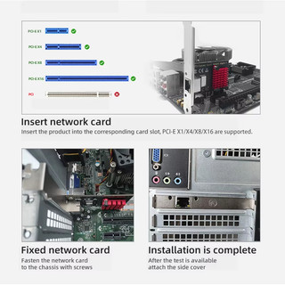 Card mạng PCI Express 2.5Gbps Gigabit Ethernet PCIE Card mạng LAN Adapter RJ45 cho Intel i225V Chip cho máy tính để bàn