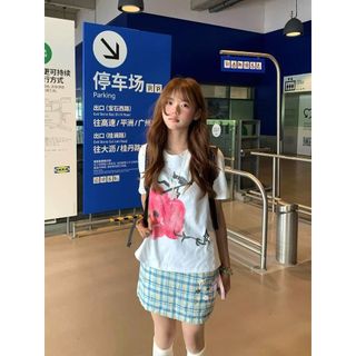 HIIXIIVI Áo thun 100% cotton cổ tròn dành cho nữ, phù hợp hàng ngày với độ đàn hồi cao