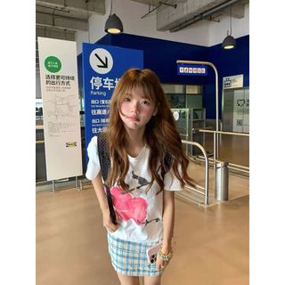 HIIXIIVI Áo thun 100% cotton cổ tròn dành cho nữ, phù hợp hàng ngày với độ đàn hồi cao