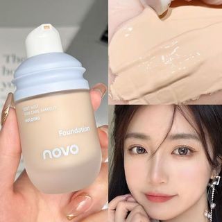 NOVO Liquid Foundation 30g - Dầu kiểm soát chống nước màu khóa 12H Bảo hiểm toàn diện Trang điểm mặt mờ tự nhiên 6498