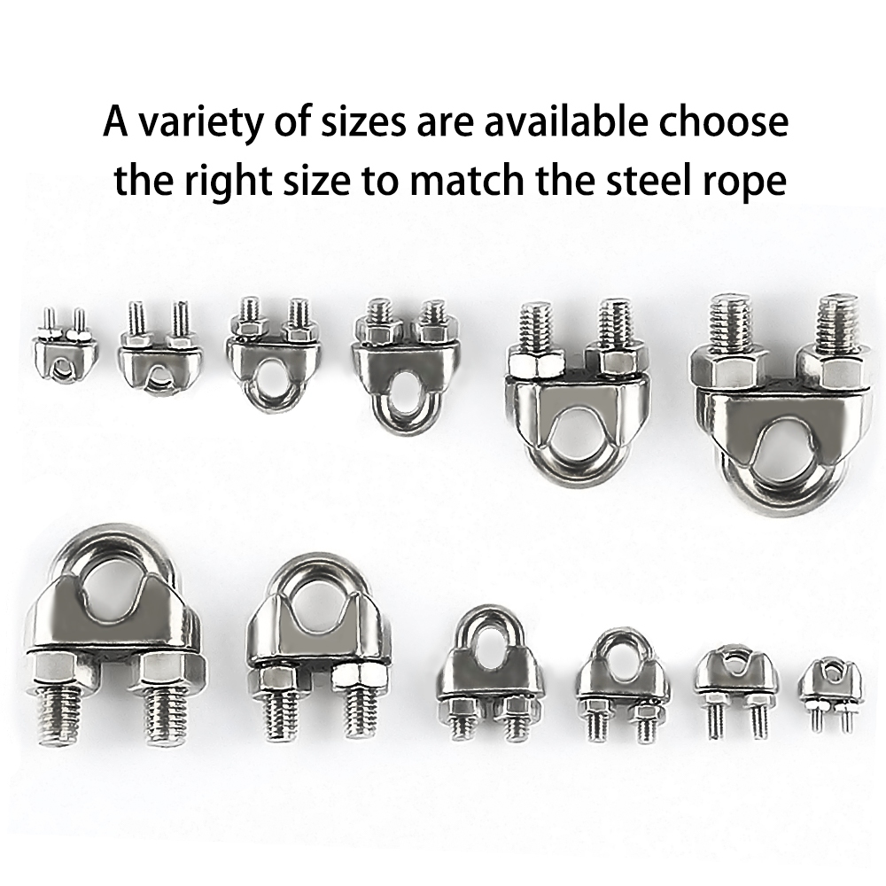 Kẹp dây thép không gỉ M2-M8 304 cố định có thể điều chỉnh để kẹp dây hoặc dây