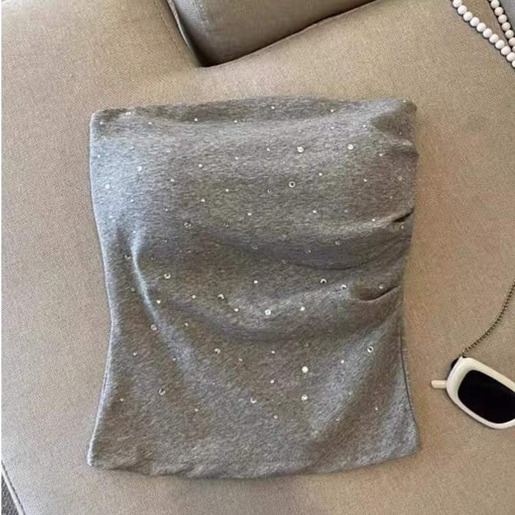 Hot Kim Cương Đệm Ống Top Camisole Nữ Áo Ngắn