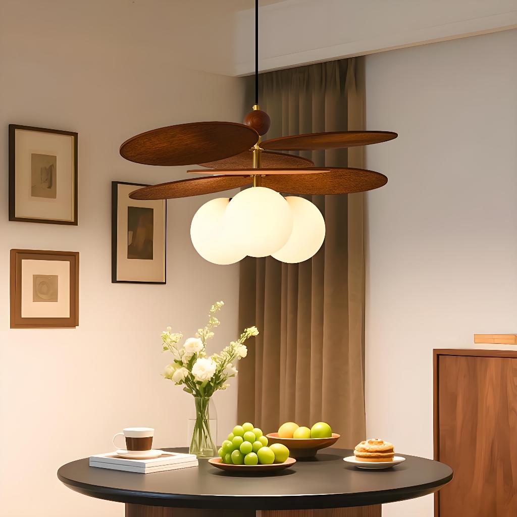 Đèn chùm trần phòng ăn cổ điển Nhật Bản, Mặt dây chuyền mây Led Pháp Lam, Cầu thang phòng trà Nghiên cứu Đèn thả trang trí