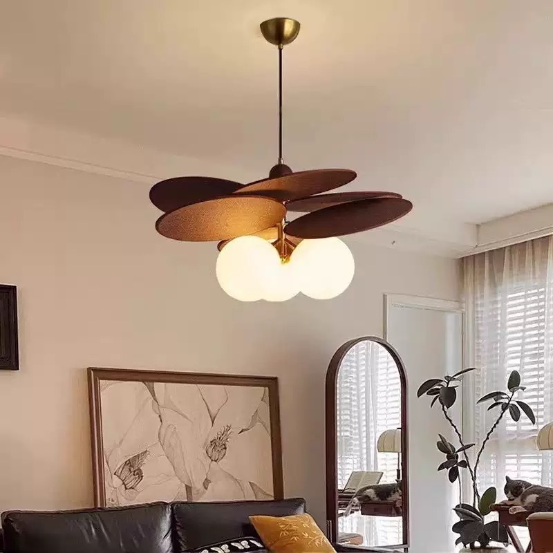 Đèn chùm trần phòng ăn cổ điển Nhật Bản, Mặt dây chuyền mây Led Pháp Lam, Cầu thang phòng trà Nghiên cứu Đèn thả trang trí