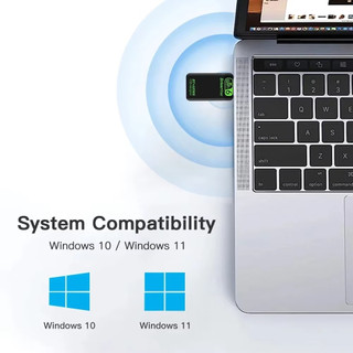 AX900 900Mbps USB WiFi Bluetooth 5.4 Bộ chuyển đổi Bộ thu ngoài không dây Wi-Fi Dongle cho PC Laptop Máy tính để bàn Băng tần kép 2.4 / 5GHz