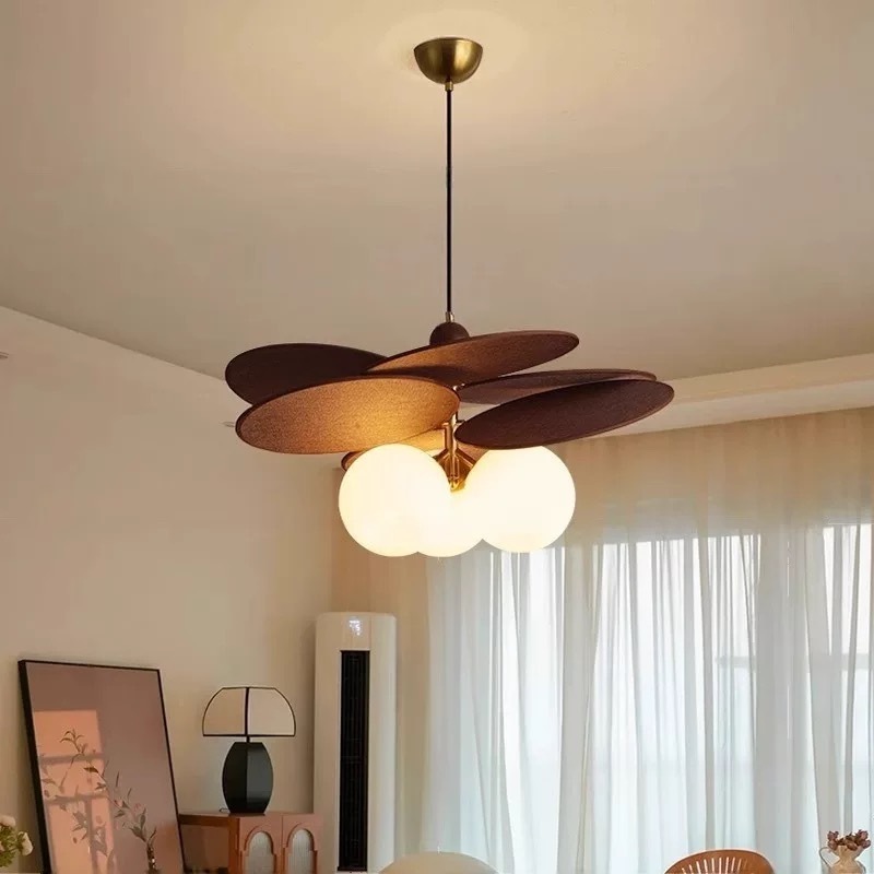 Đèn chùm trần phòng ăn cổ điển Nhật Bản, Mặt dây chuyền mây Led Pháp Lam, Cầu thang phòng trà Nghiên cứu Đèn thả trang trí