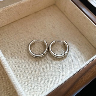 Châu Âu và Mỹ tròn bóng khóa tai retro thời trang bông tai nữ cá tính đa năng
