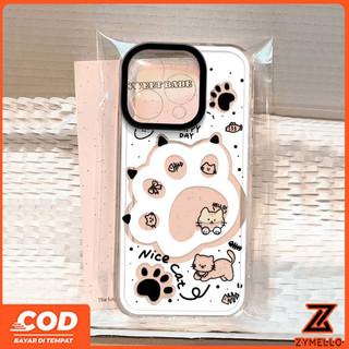 Ốp Lưng Cho OPPO Reno 15F Reno 14F Reno 14 Pro Reno 13F Reno12 F Reno 11F Reno 10 Reno 8Z Reno 7Z Reno 8T Reno5 Reno4 Reno6z Phim Hoạt Hình Mèo Trắng Dễ Thương Chân Mèo Chống Sốc Điện Thoại Cass
